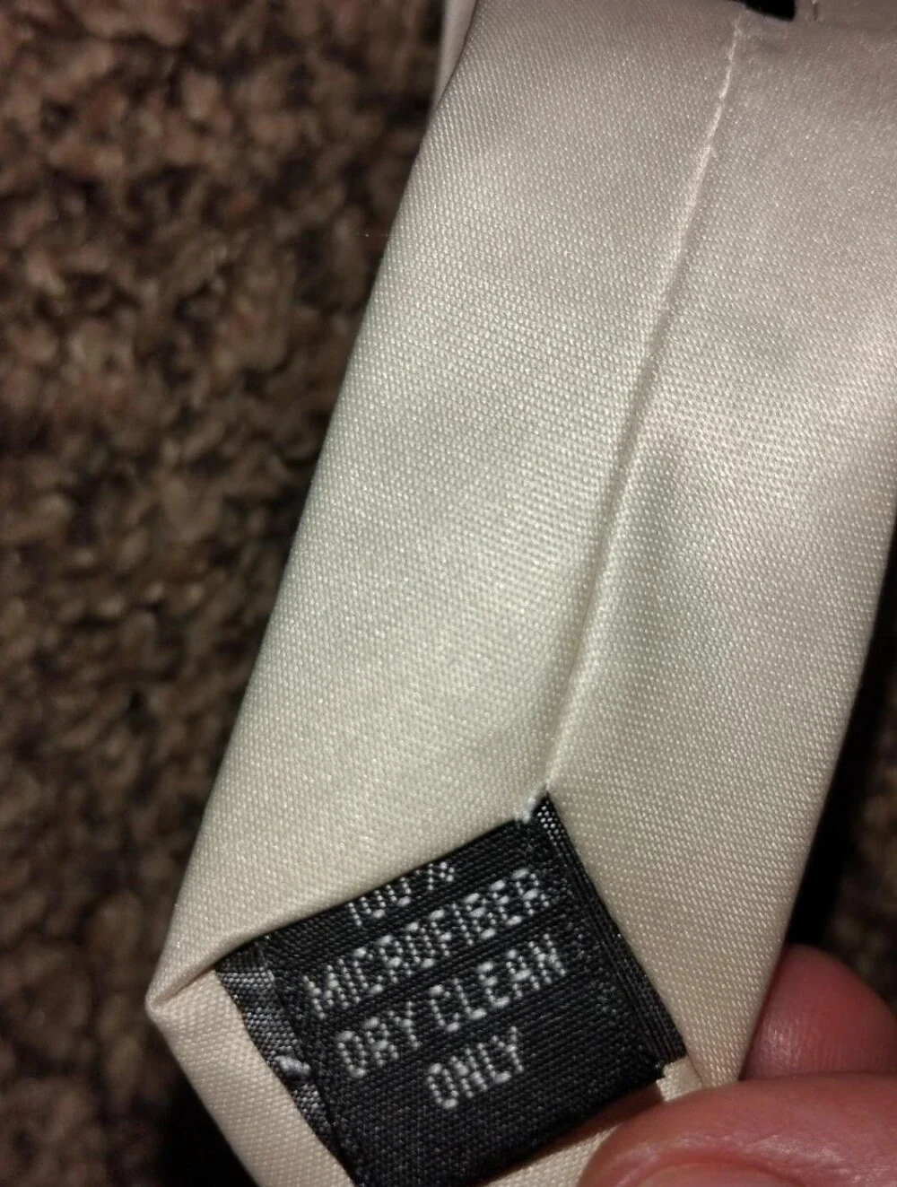Jacob Alexander Zipper Tie – Solid Champagne/Ivory Microfiber Boys New